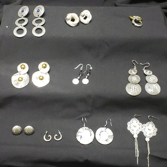 LOT OF 10 PAIRS OF EARRINGS DANGLE - Picture 1 of 15